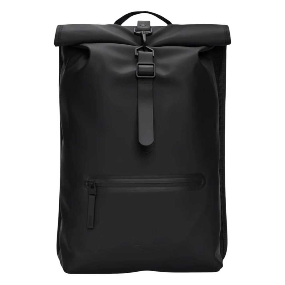 Rains Rolltop Rucksack Waterproof Backpack Bag Black New #13320 MSRP $140 Unisex